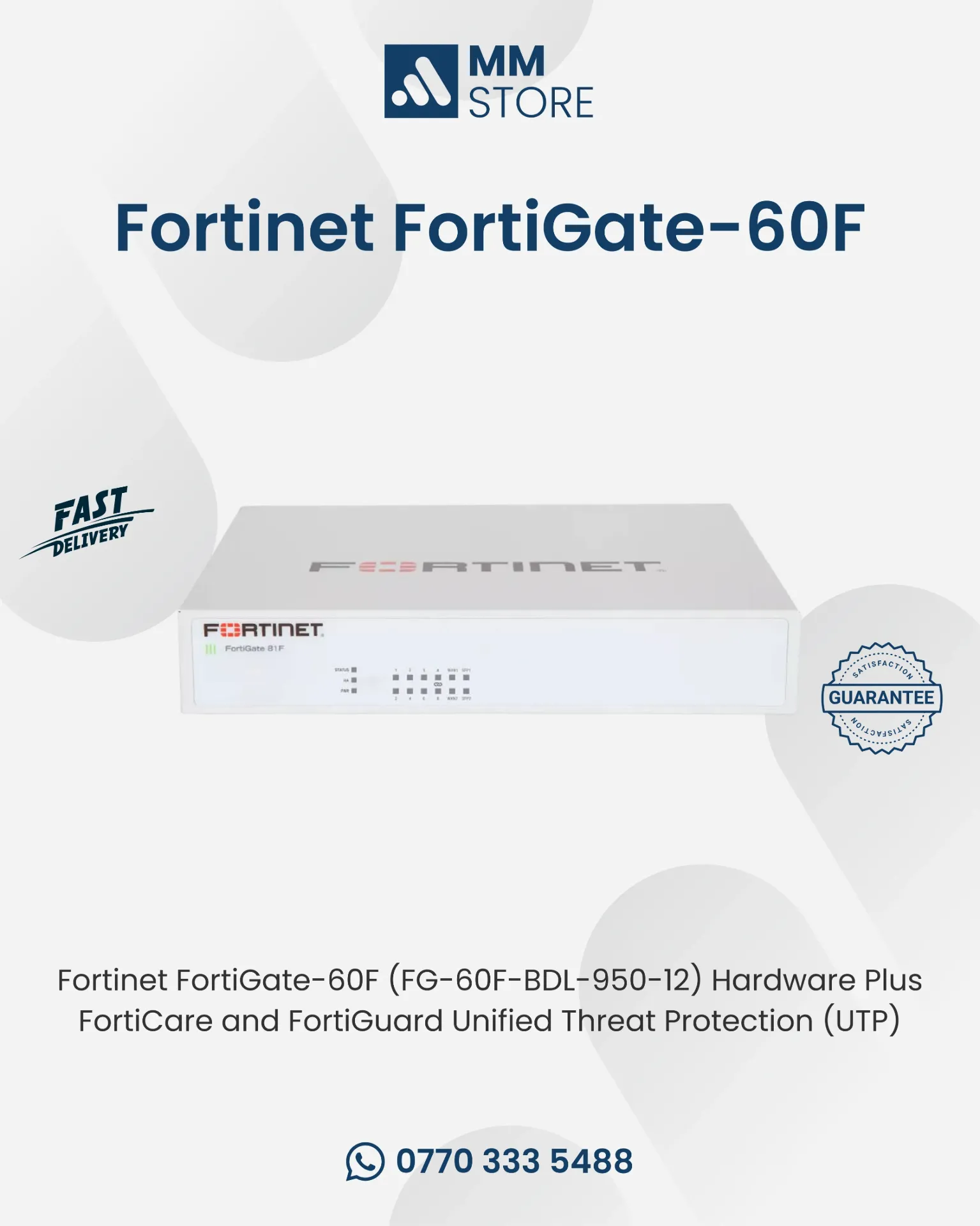 Fortinet FortiGate-60F Hardware Plus FortiCare and FortiGuard Unified Threat Protection (UTP)