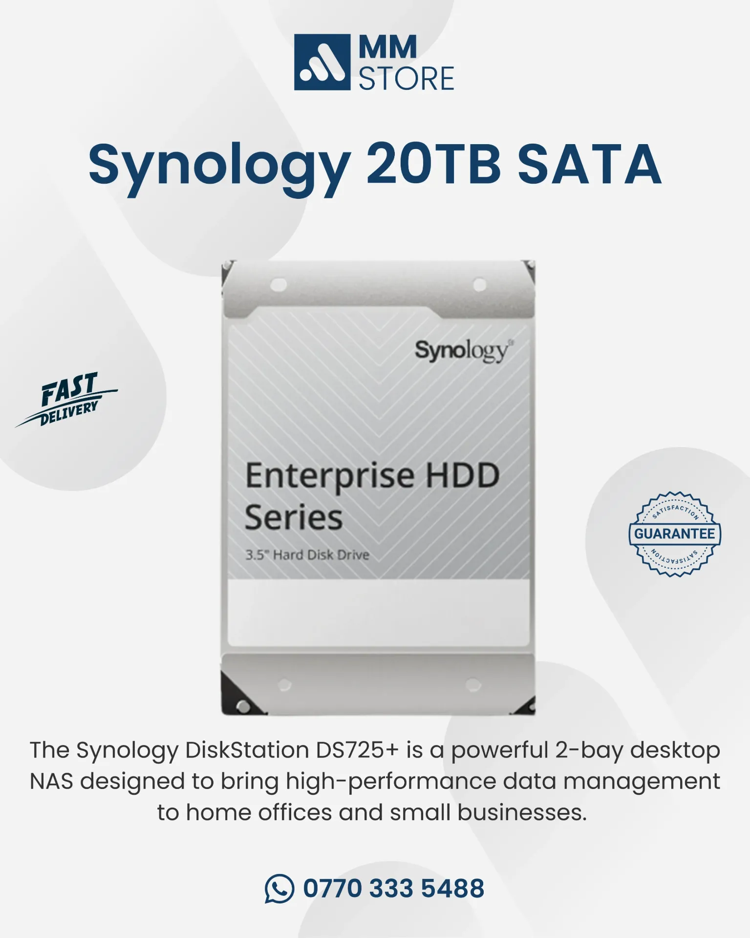 Synology 20TB HAT5310 SATA III 3.5" Internal Enterprise HDD
