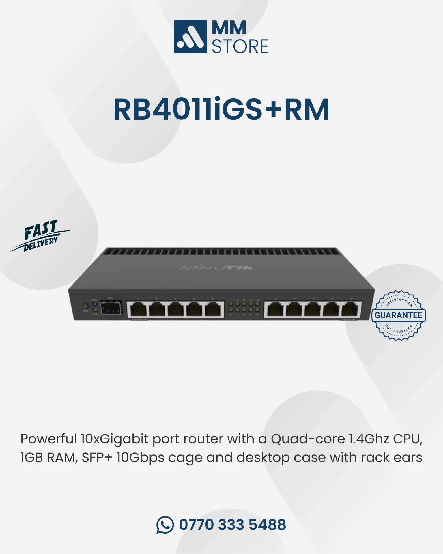 Mikrotik Router RB4011iGS+RM