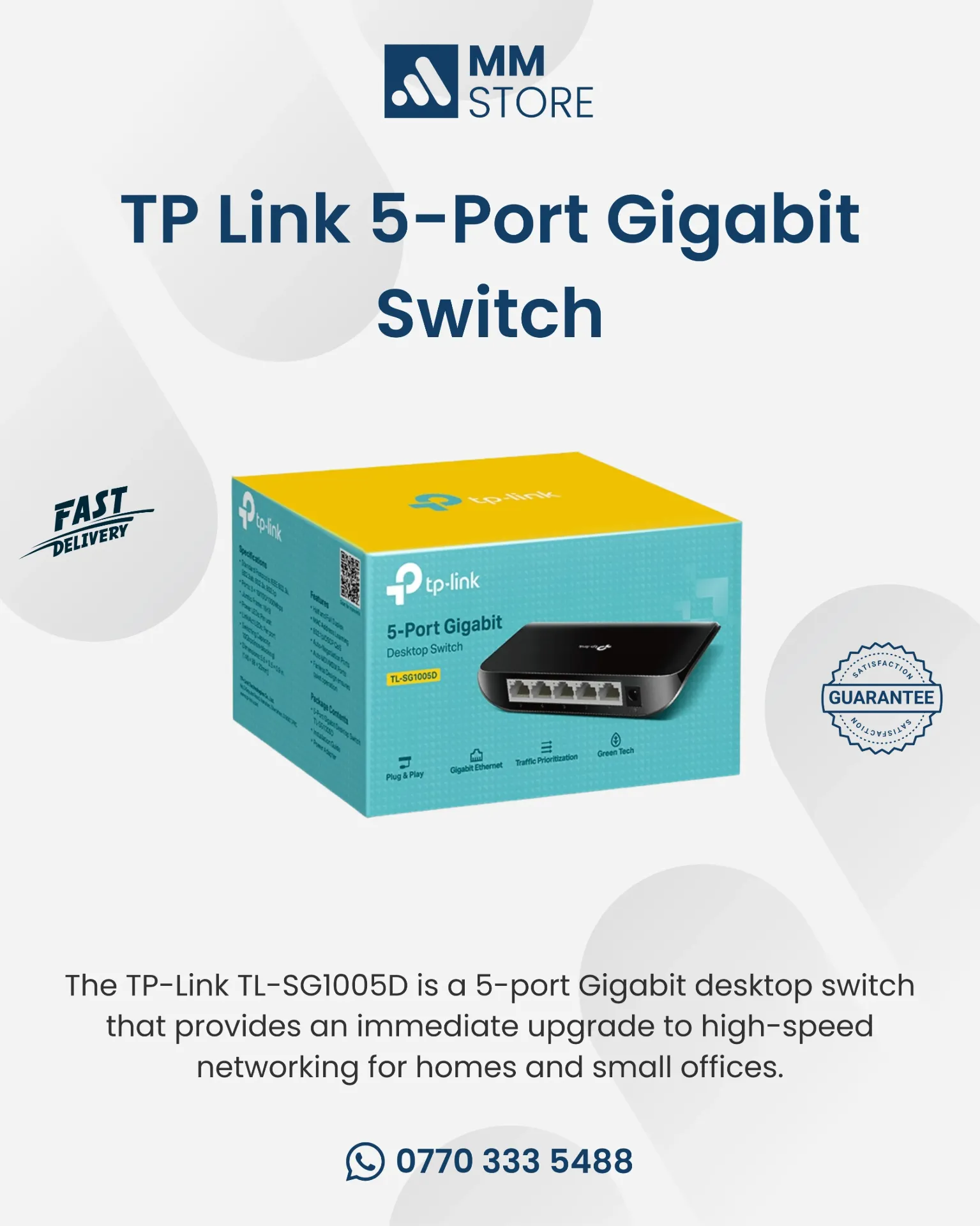 TP-Link TL-SG1005D 5-Port Gigabit Desktop Switch