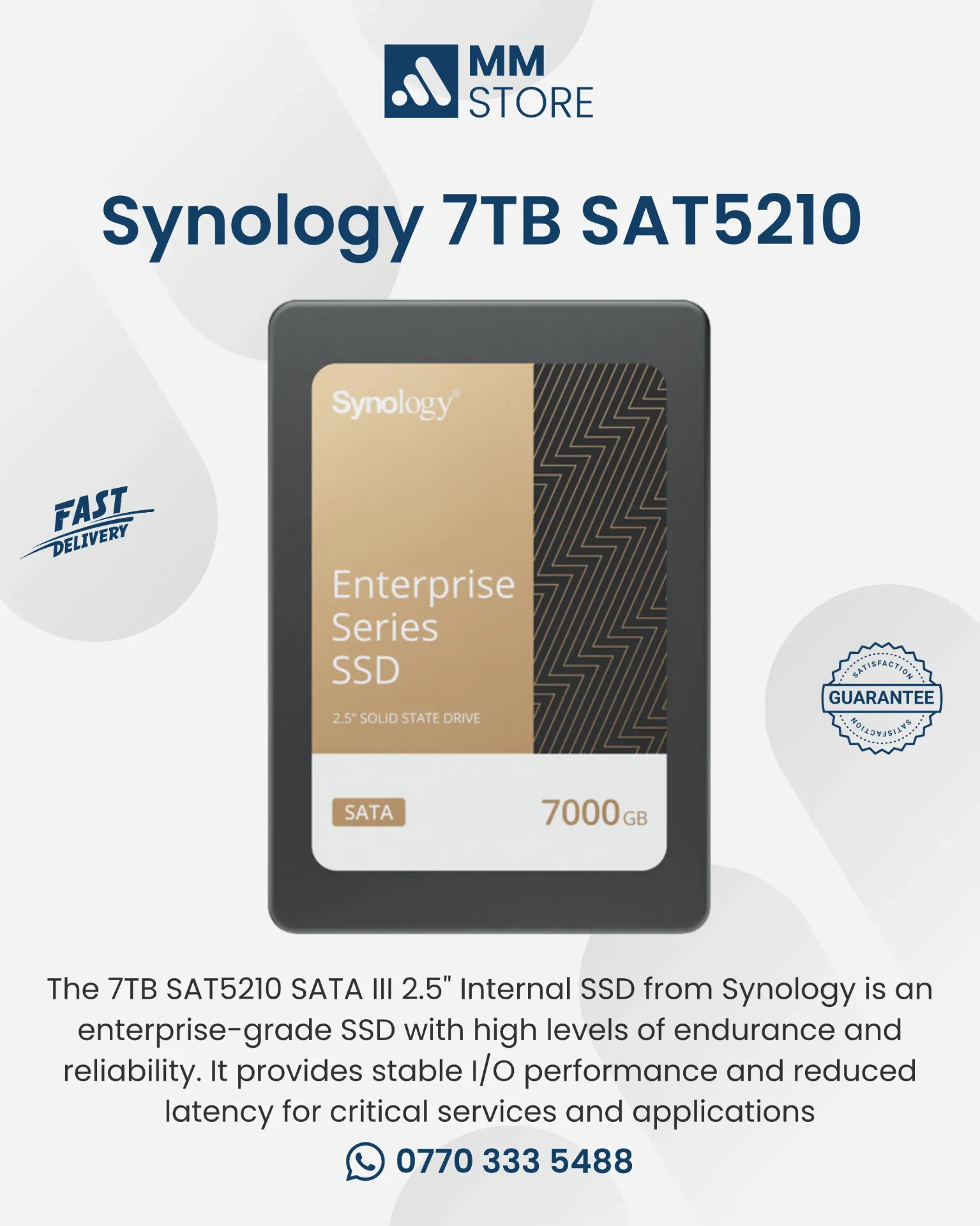 Synology 7TB SAT5210 SATA III 2.5" Internal SSD