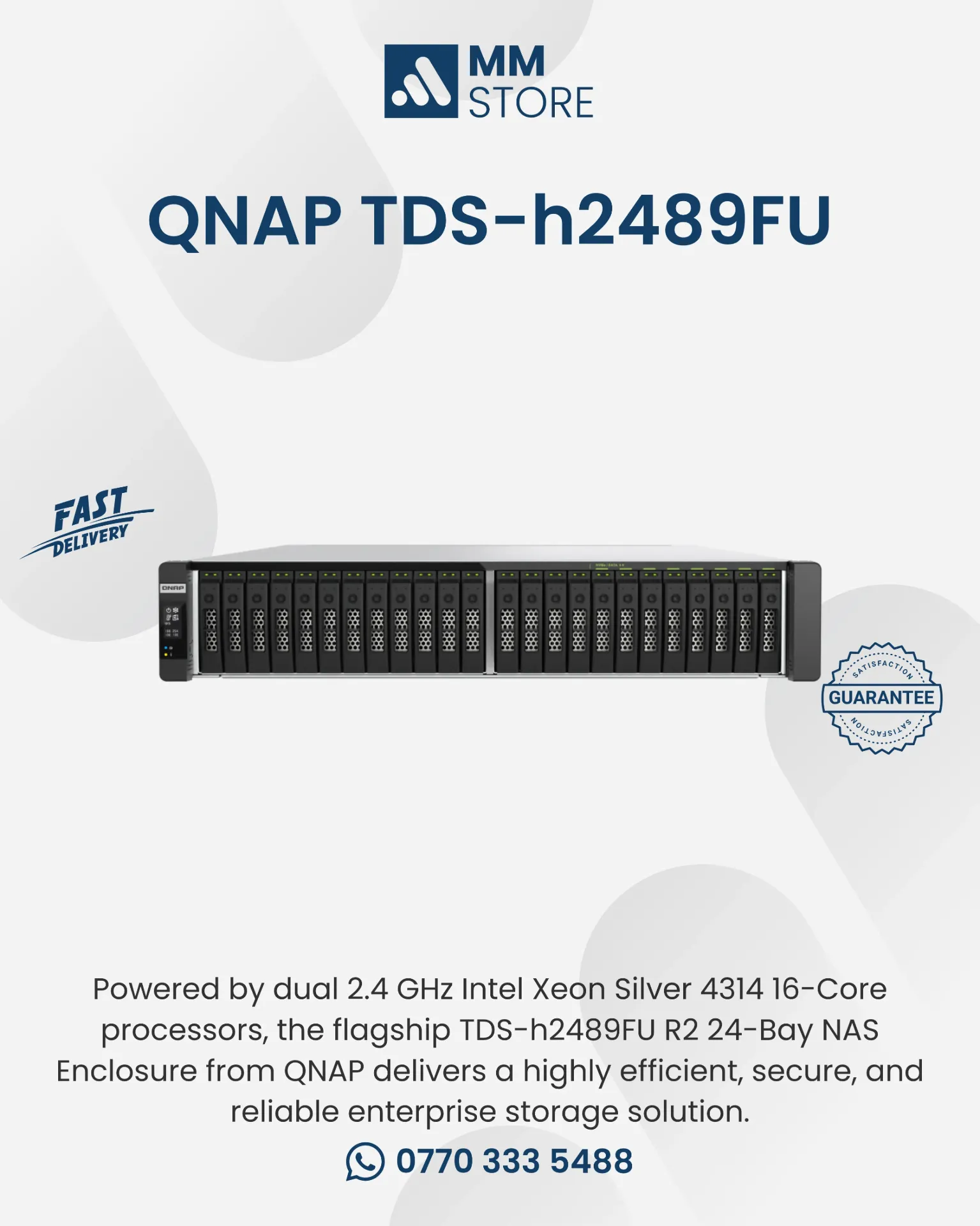 QNAP TDS-h2489FU R2 24 Bay NAS (2x Intel Xeon Silver 4314 | 256GB)