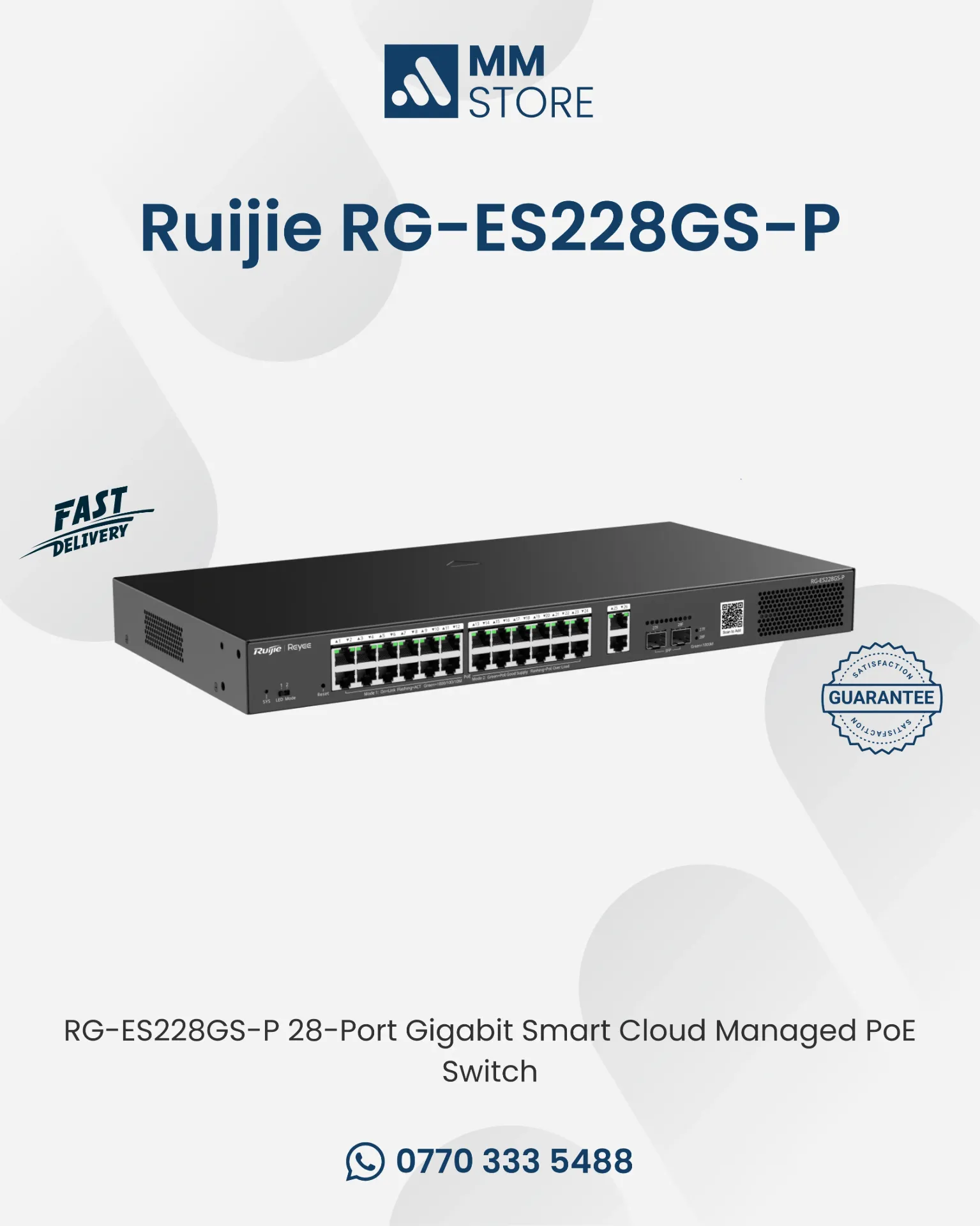 RG-ES228GS-P 28-Port Gigabit Smart Cloud Managed PoE Switch
