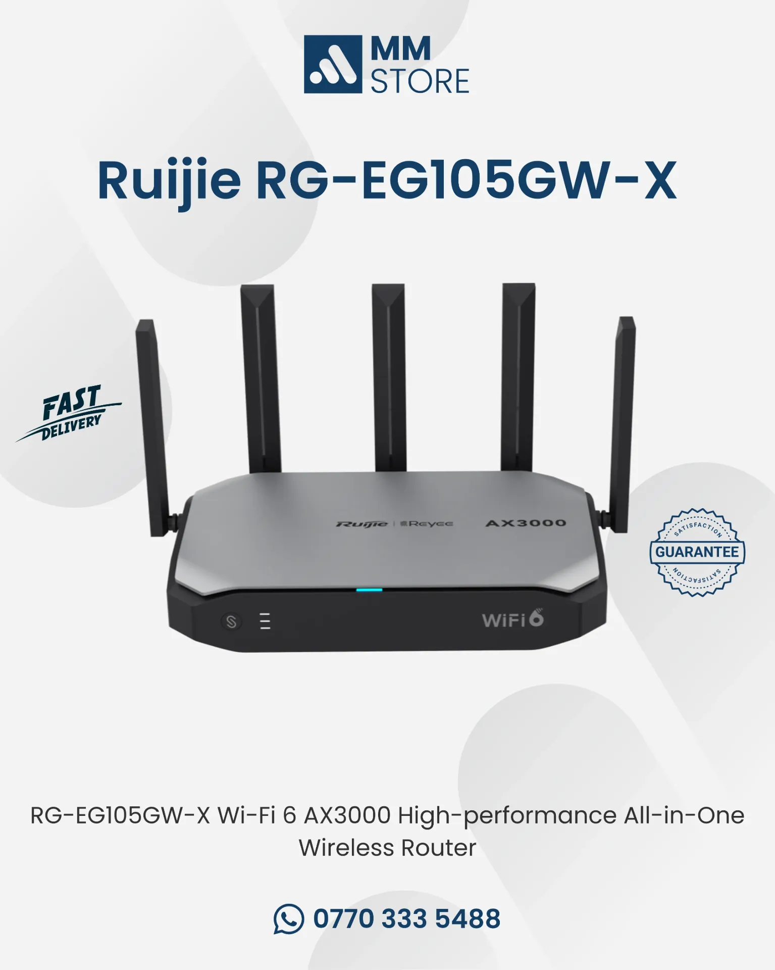 RG-EG105GW-X Wi-Fi 6 AX3000 High-performance All-in-One Wireless Router