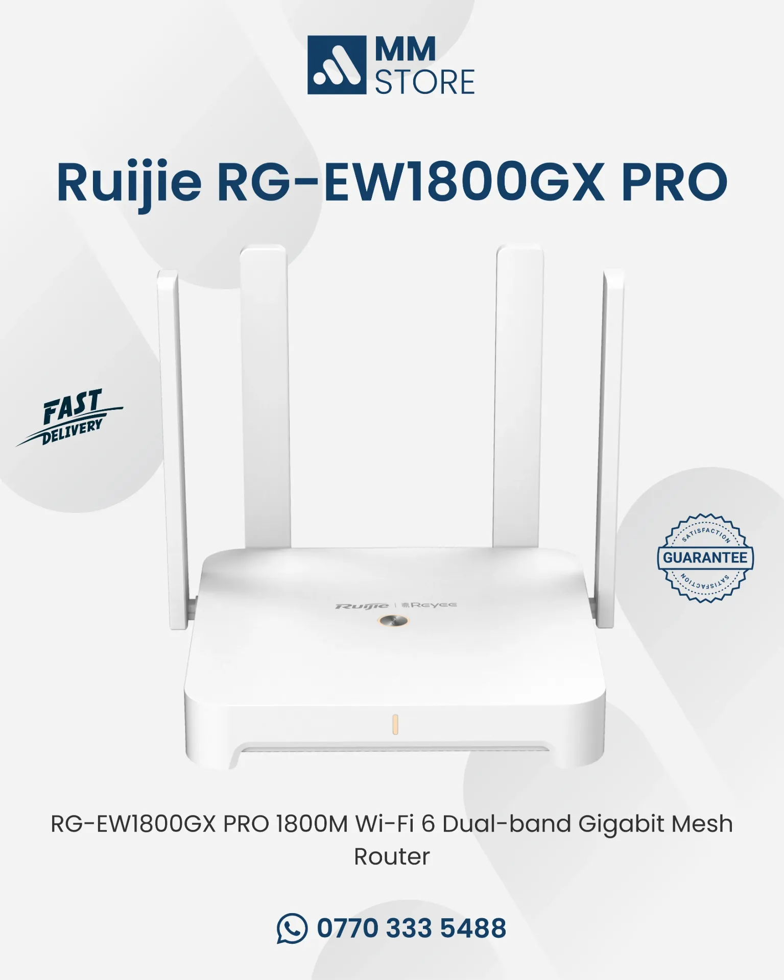 RG-EW1800GX PRO 1800M Wi-Fi 6 Dual-band Gigabit Mesh Router