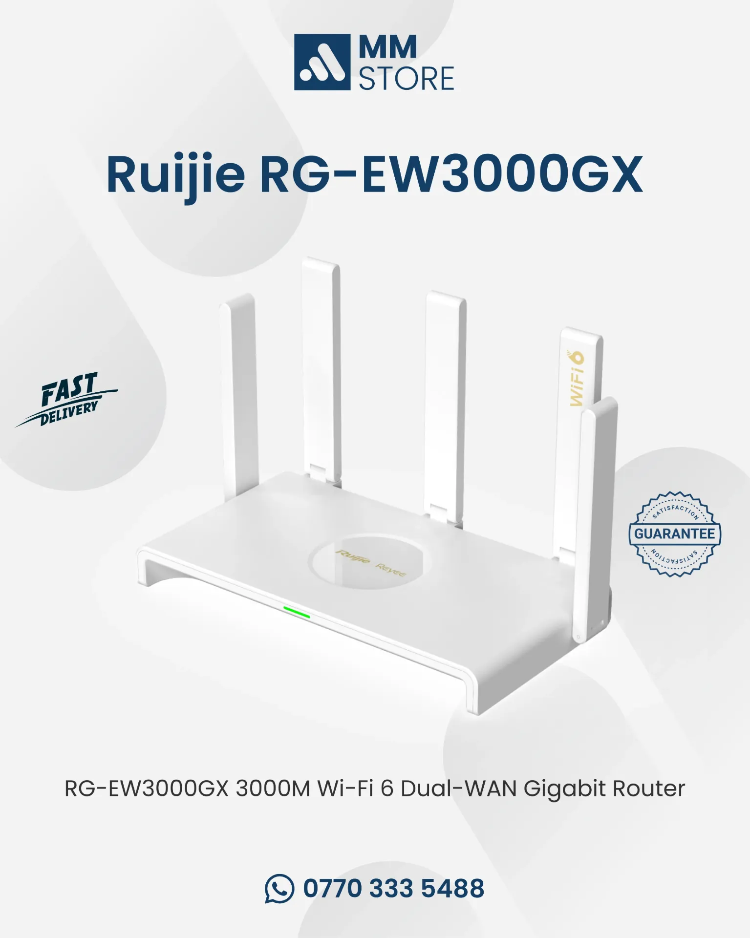 RG-EW3000GX 3000M Wi-Fi 6 Dual-WAN Gigabit Router
